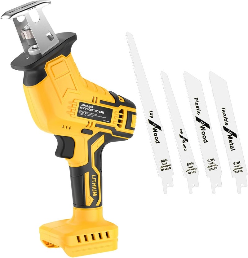 Samvinor Cordless Reciprocating Saw for Dewalt 20V Battery, 150W Power Brush Reciprocating Saws, 0-3500 SPM Variable Speed, 4 Saw Blades Kit Cutting Tool for Wood Metal PVC (Battery Not Included) - Image 1